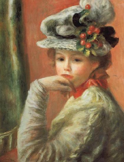 Pierre Renoir Young Girl in a White Hat China oil painting art